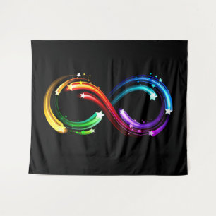 Tenture Symbole de l'infini de comètes arc-en-ciel