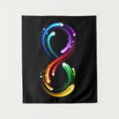 Tenture Symbole de l'infini des comètes arc-en-ciel (Devant)