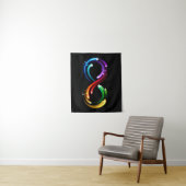 Tenture Symbole de l'infini des comètes arc-en-ciel (En situation)