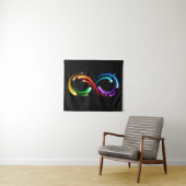 Tenture Symbole de l'infini des comètes arc-en-ciel (En situation (horizontale))