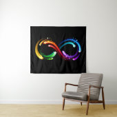 Tenture Symbole de l'infini des comètes arc-en-ciel (En situation (horizontale))