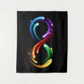 Tenture Symbole de l'infini des comètes arc-en-ciel (Devant)