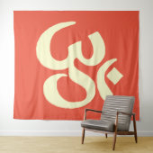 Tenture Symbole de Namaste orange jaune (En situation (horizontale))