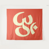 Tenture Symbole de Namaste orange jaune (Devant (Horizontal))