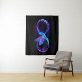 Tenture Symbole de Neon Infinity par Glowing Hummingbird (En situation)