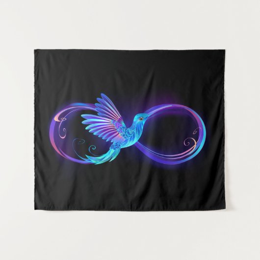 Tenture Symbole de Neon Infinity par Glowing Hummingbird (Devant (Horizontal))