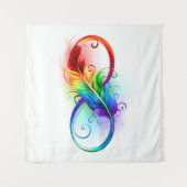 Tenture Symbole d'infini avec plume arc-en-ciel (Devant (Horizontal))