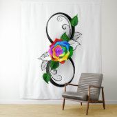 Tenture Symbole d'infini avec Rose arc-en-ciel (En situation)