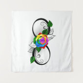 Tenture Symbole d'infini avec Rose arc-en-ciel (Devant (Horizontal))