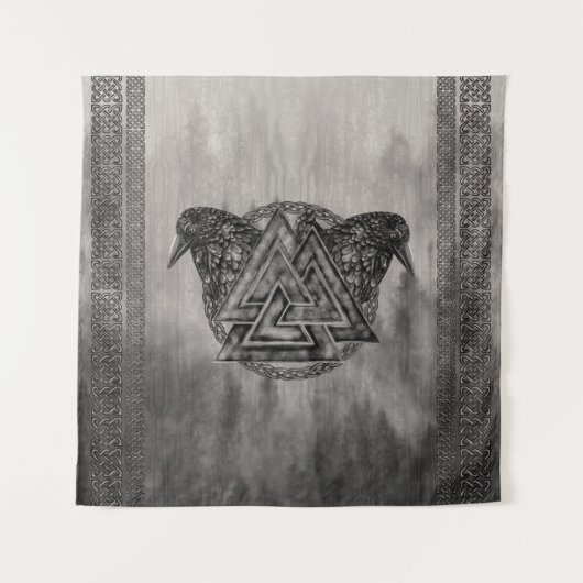 Tenture Symbole et Ravens de Valknut (Devant)