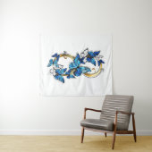 Tenture Symbole infini de papillons Morpho bleus (En situation (horizontale))
