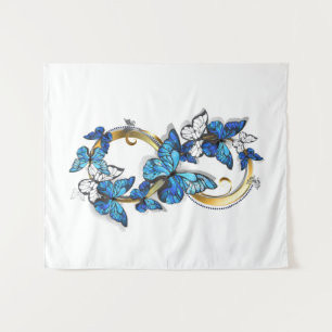 Tenture Symbole infini de papillons Morpho bleus