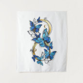 Tenture Symbole infini de papillons Morpho bleus (Devant)