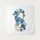 Tenture Symbole infini de papillons Morpho bleus (Devant (Horizontal))
