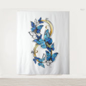 Tenture Symbole infini de papillons Morpho bleus (Devant)
