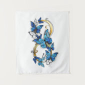 Tenture Symbole infini de papillons Morpho bleus (Devant)