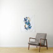 Tenture Symbole infini de papillons Morpho bleus (En situation)