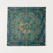 Tenture Symbole maya de relief d'or de Hunab Ku (Devant (Horizontal))