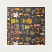 Tenture Symbole Motif égyptien Hiéroglyphique antique (Devant (Horizontal))