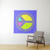 Tenture Symbole PAIX avec des couleurs remplies (En situation (horizontale))