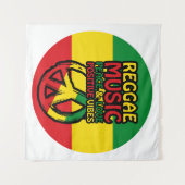 Tenture Symbole Reggae et Paix avec citations positives (Devant (Horizontal))