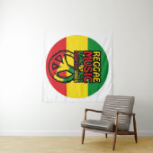 Tenture Symbole Reggae et Paix avec citations positives (En situation (horizontale))