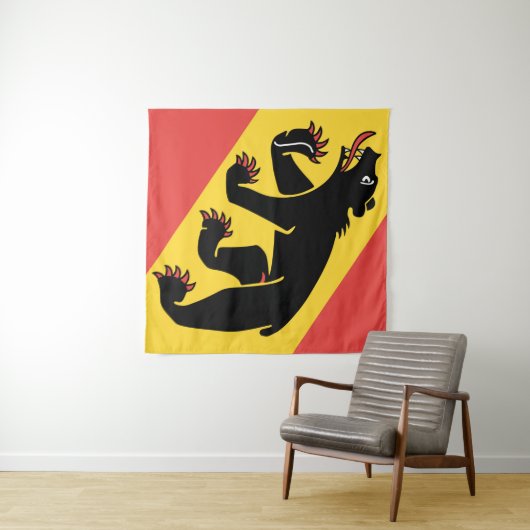 Tenture Symbole suisse du drapeau du canton de Berne (En situation (horizontale))