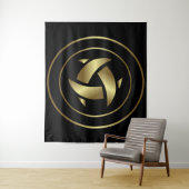 Tenture Symboles Aliens anciens Cercle de culture or (En situation)