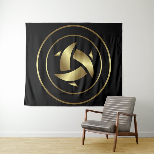 Tenture Symboles Aliens anciens Cercle de culture or (En situation (horizontale))