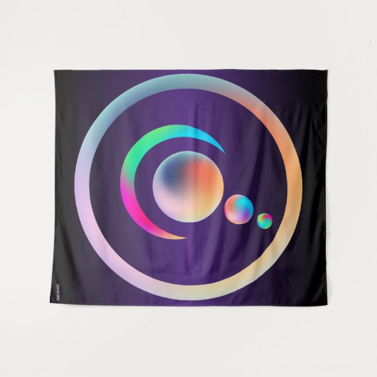 Tenture Symboles anciens Arc-en-ciel Cercle de coupe Alien (Devant (Horizontal))