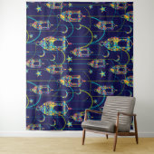 Tenture Symboles colorés du Ramadan motif (En situation)