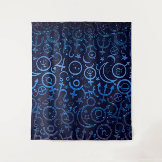 Tenture Symboles planétaires Bleus Planètes Universelles M (Devant)