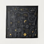 Tenture Symboles Wiccan (Devant (Horizontal))