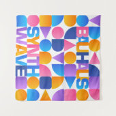 Tenture Synthwave Bauhaus Arc-en-ciel affiche #1 (jaune ro (Devant (Horizontal))