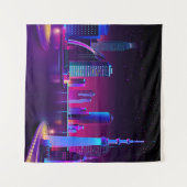 Tenture Synthwave Neon City ⛔ Vector Art (Devant (Horizontal))