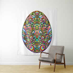 Tenture T-Shirt Bio Enfant Design Psychedelique Oeuf de Pâ