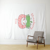 Tenture T-shirt classique à la fraise rose (En situation (horizontale))