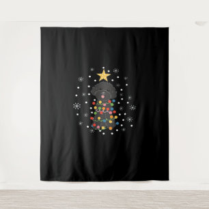 Tenture T-shirt classique arbre de Noël caniche jouet noir