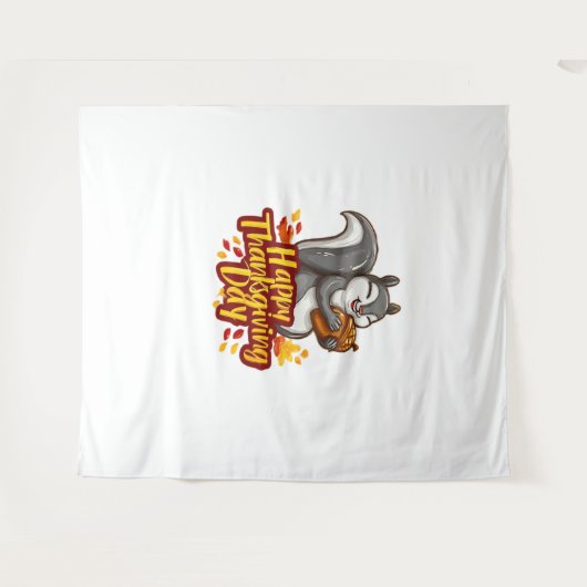Tenture T-shirt classique Bon thanksgiving mignon écureuil (Devant (Horizontal))