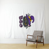 Tenture T-shirt classique de l'équipage Boo d'Halloween (En situation (horizontale))