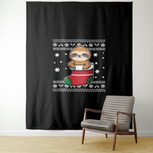 Tenture T-shirt classique de Noël Sloth (En situation)