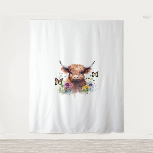Tenture T-shirt classique pour bébé vache de la Highland L (Devant)