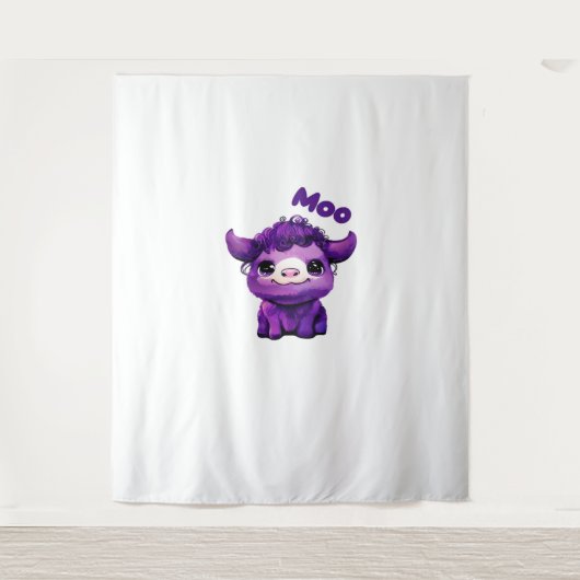 Tenture T-shirt de vache pourpre surdimensionné (Devant)
