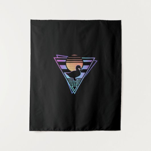 Tenture T-shirt Duck Retro 80s EDM Synthwave Cadeau (Devant)
