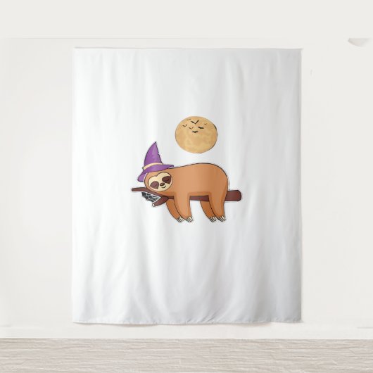 Tenture T-shirt Halloween sorcière Sloth Premium (Devant)