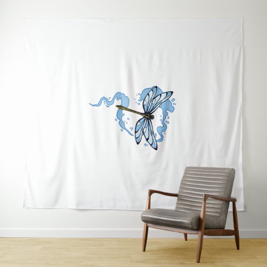 Tenture T-shirt libellules colorées (En situation (horizontale))