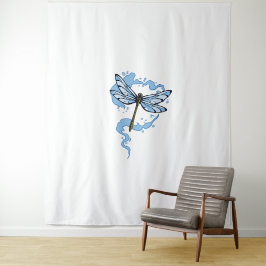 Tenture T-shirt libellules colorées (En situation)