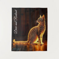 Tabby chat éclairage chaud animal aura brillant