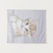 Tenture Tabby Orange Kitten Peinture - Art Chat original (Devant (Horizontal))