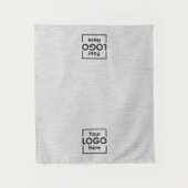 Tenture Table Runner Banner Business 2 Logos Faux Linen (Devant)